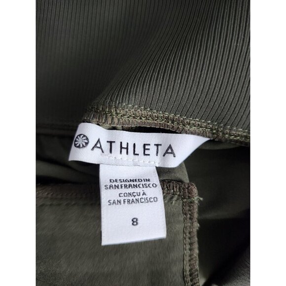 Athleta Nolita Slim Tapered Crop Pant Olive Green 8 - Picture 6 of 13